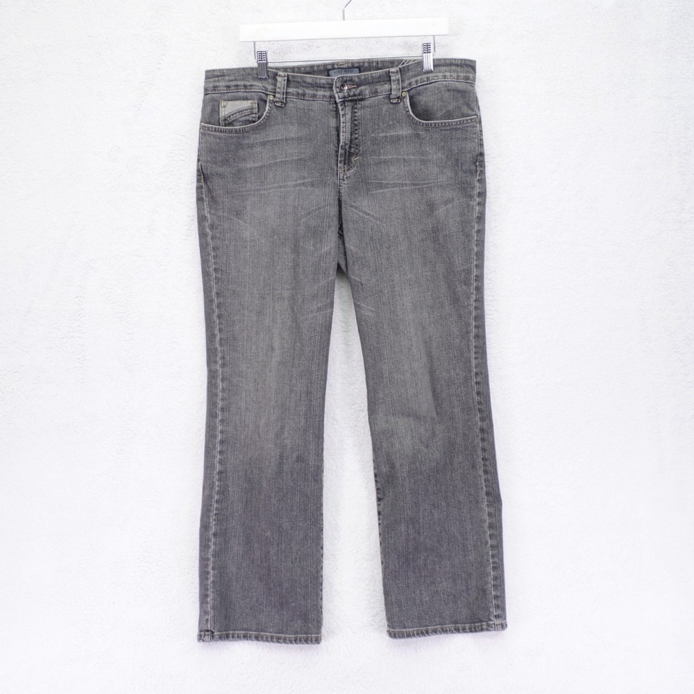 Nine‎ West  Bleeker Fit Bootcut Petite Gray Denim Jeans -14P- Mid Rise 36 / 29